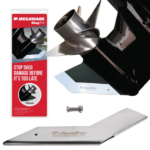 MEGAWARE KEELGUARD 656 SKEGPRO - Fits Some Mercury 75-90-115-135-150-175-200-225-250-275-300hp (See Listing for Details) Stainless Steel Skeg Protector Guard Against Damage, Rocks, Debris