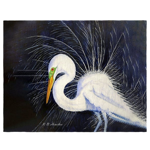 Betsydrake PM1155 14 x 18 in. Breeding Egret Place Mat - Set of 4