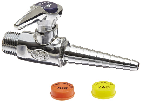 T&S Brass BL-4000-01 Gas Hose Cock with Ball Valve, 3/8-Inch, Brushed Nickel