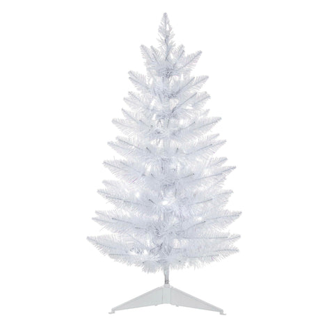 Vickerman 30" Sparkle White Spruce Pencil Artificial Christmas Tree - Pure White Lights - Faux Spruce Christmas Tree - Seasonal Indoor Home Decor - Festive Sparkle Tree