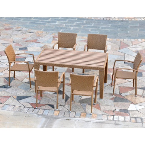 Barcelona 7 Piece Dining Set Finish: Antique Brown