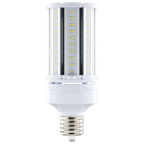 Satco S49394 Hi-Pro High Lumen LED Corncob Light Bulb, HID Replacement, 54 Watts, 5000K White, 7452 Lumen, 120-277V, Damp Location, Non-Dimmable