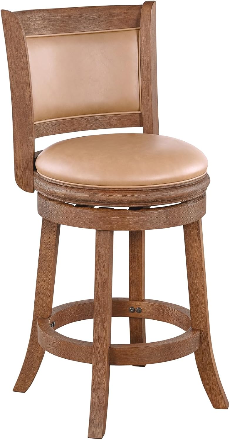 Boraam Augusta Stool, Counter Height, Chestnut Wire-Brush