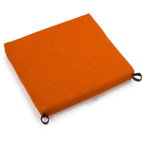 Blazing Needles Solid Outdoor Spun Polyester Chair Cushion, 20" x 19", Tangerine Dream
