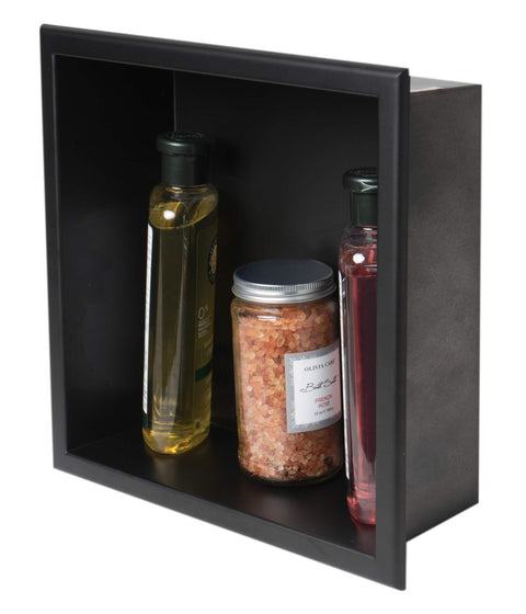 ALFI brand ABNC1212-BLA Shower Niche, Black Matte