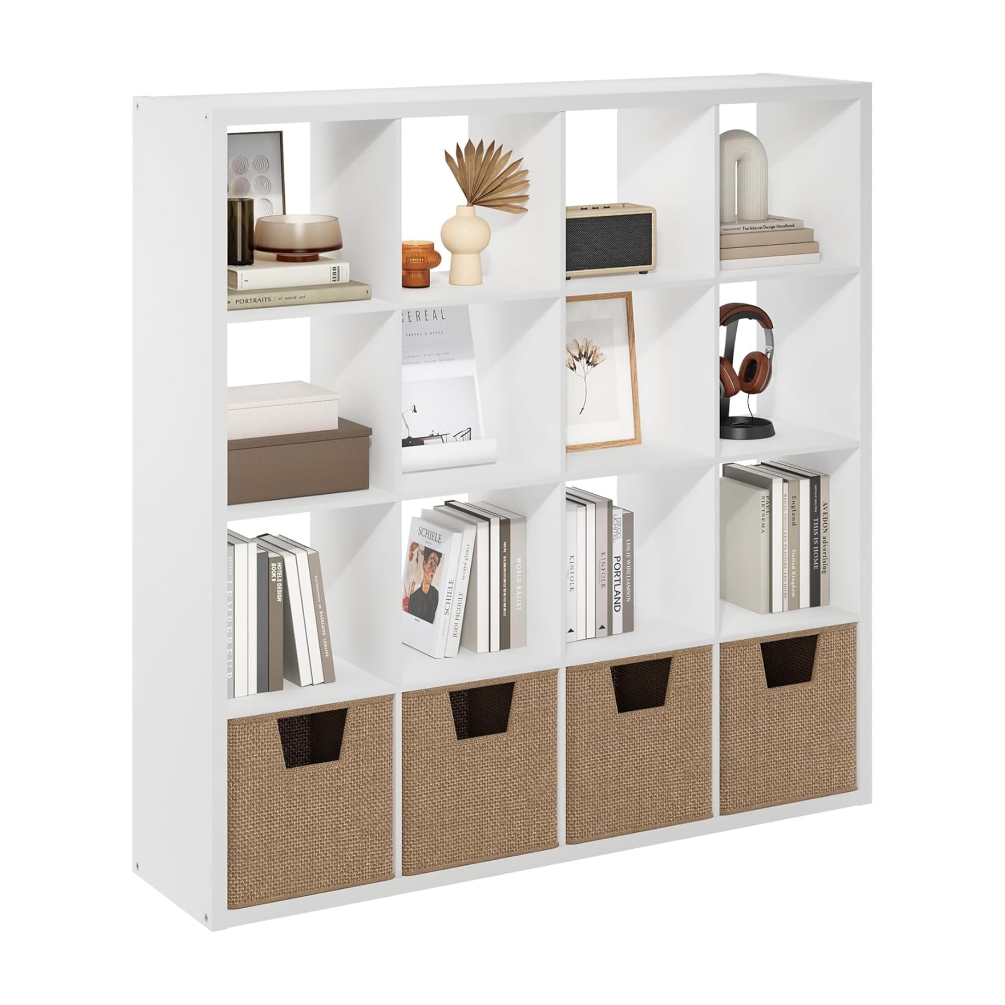 Oakestry Open Back 16 Cube Storage Organizer Decorative Modular ...