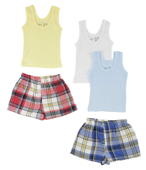 bambini Boys Tank Tops and Boxer Shorts - Small