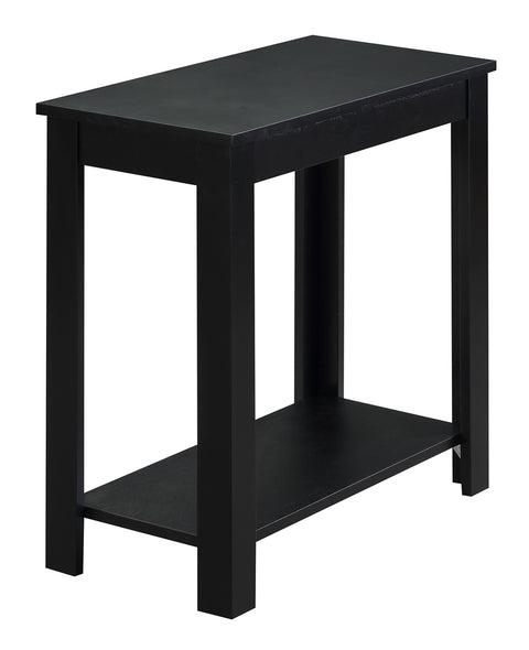 Convenience Concepts Designs2Go Baja Chairside End Table 23.75"- Modern Living Room Table with Storage Shelf, Transitional Bedside Table, Black