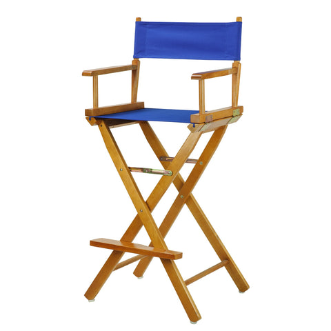 Casual Home 30" Director's Chair Honey Oak Frame-with Royal Blue Canvas, Bar Height