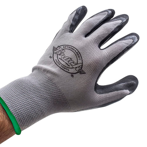Brock Nitrile Coated Palm – Breathable Woven Nylon With Knitted Wrist Cuff - All-Purpose Work Gloves For Automotive-Commercial-Construction-Household Use - Medium - 12 Pairs ADS3517M-12