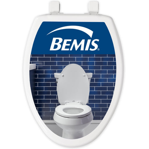 Bemis 7300SLEC Slow Close Toilet Seat, Easy Clean Hinges and Durable Plastic Seat, Made in USA, Elongated, White
