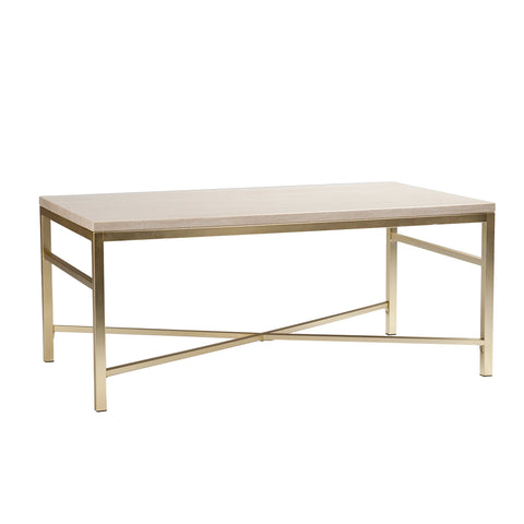 SEI Furniture Orinda Faux Stone Cocktail Table - Travertine