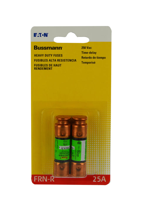 Bussmann BP/FRN-R-25 25 Amp Fusetron Dual Element Time-Delay Current Limiting Fuse Class RK5, 250V UL Listed, 2-Pack
