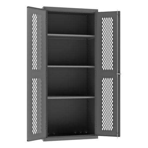 Durham Heavy Duty Welded 14 Gauge Steel Ventilated Cabinet, EMDC-362484-95, 900 lbs Capacity, 24" Length x 36" Width x 48" Height, 3 Shelves