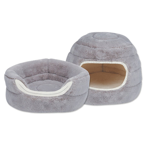 Slumber Pet Cuddler Beds - Soft and Ultra-Comfortable Beds for Cats and Small Dogs - 16"D x 12"H, Dove