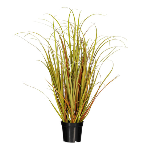 Vickerman Everyday 24" Artificial Mixed Brown Grass with Black Plastic Pot - Faux Grass Plant Decor - Home Or Office Indoor Greenery Accent - Faux Grass for Indoor