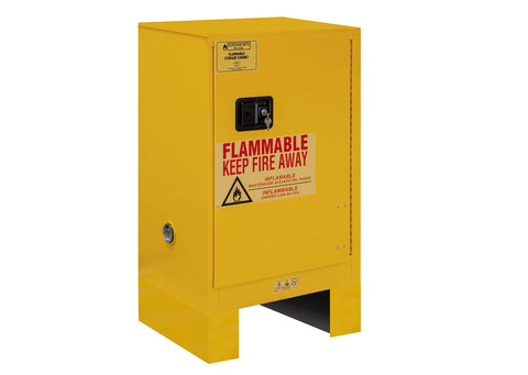 Durham 1012ML-50 Flammable Safety Cabinet with 1 Manual Door and Legs, 23" x 18" x 41", 12 gal Capacity, Yellow