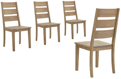 Joanna 4-Piece Ladder Back Dining Chair Set Rustic Brown - 4 Chairs