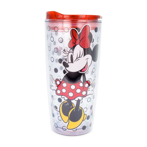 Disney Minnie Mouse Acrylic Travel Tumbler With Slide Close Lid | Tall Carnival Cold Cup For Drinks, Juice, Lemonade | Home & Kitchen Essentials, Cute Gifts and Collectibles | Holds 20 Ounces