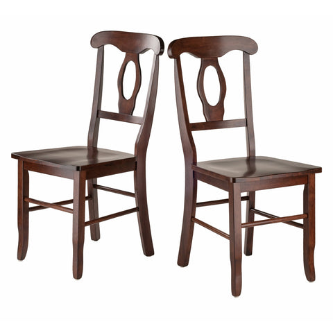 Winsome Renaissance 2-pc Dining Chair Set, Key hole back, Walnut
