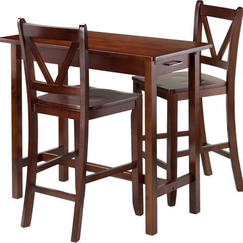 Oakestry 3-Piece Breakfast Nook Dining Set with Storage Drawers and Saddle Stools – Space-Saving Traditional Rectangular Table for Kitchen or Small Dining Areas
