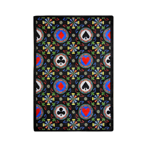 Joy Carpets Games People Play Stacked Deck Gaming Area Rug, Black