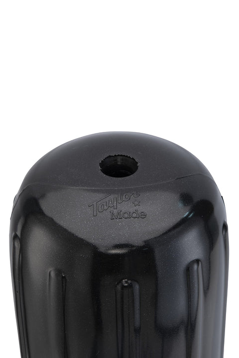 Taylor Made Big B Inflatable Boat Fender, Black Onyx (12" x 34") End-to-End Line Passage Fits 5/8" Rope, Hangs Horizontally or Vertically, Ribbed Technology, Needle Valve, Marine-Grade Vinyl - 71034