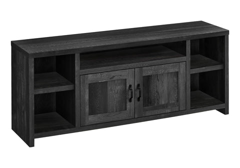 Monarch Specialties I 2743 Tv Stand, 60 Inch, Console, Media Entertainment Center, Storage Cabinet, Living Room, Bedroom, Laminate, Black, Transitional