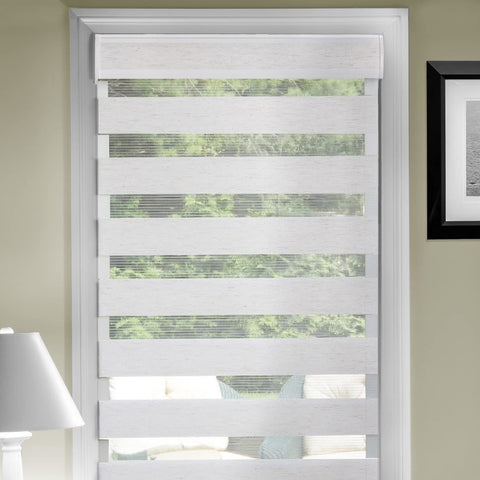 Cordless Celestial Sheer Double-Layered Window Roller Shade - 39 Inch Width x 72 Inch Length (Linen) - Light Filtering Vinyl Window Privacy Blinds for Bedroom & Dining Room by Achim Home Décor