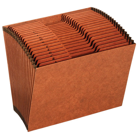 Pendaflex Heavy Duty Expanding File Folder - 21 Pockets with A-Z Tabs & Blank Customizable 1/3 Tabs - Alphabetical File Organizer - Durable, Letter Size - For Office, School & Home Use, Brown - 1 Unit