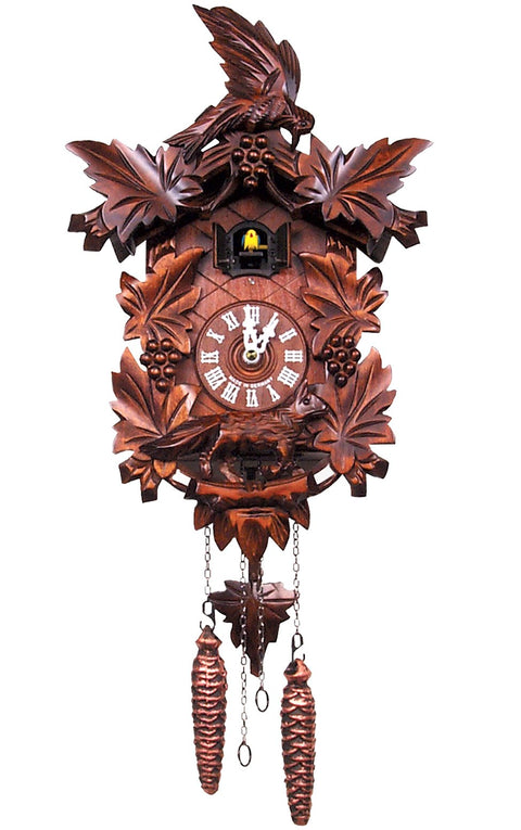 Alexander Taron Importer 932QM Engstler Battery-Operated Cuckoo Clock-Full Size-15 H x 9.75" W x 6" D, Brown