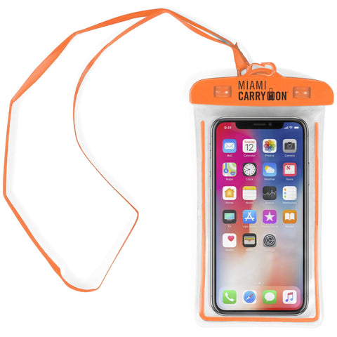 Miami CarryOn Universal Waterproof Case, IPX8 Cellphone Dry Bag Pouch for Apple iPhone Xs, XR, 8, 7, Samsung Galaxy S10, S9, S8, Note 9 HTC LG Sony Nokia Motorola up to 6.0" Diagonal
