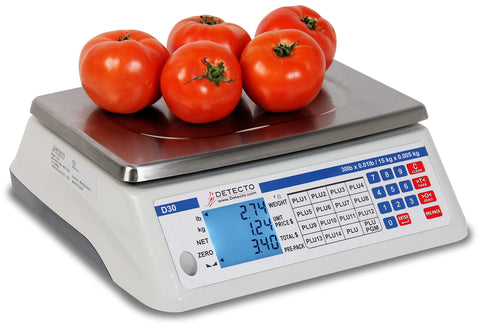 Price Computing Scale, Electronic, 13.4" W x 13.4" D, 30 Lb Capacity