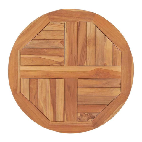 Oakestry Solid Teak Wood Round Tabletop Durable Seasoned High Strength Dining Surface Home Restaurant Cafe Hotel Use