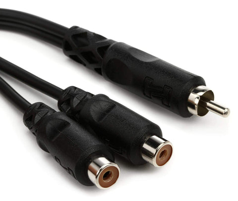 Hosa YRA-104 RCA to Dual RCAF Y Cable Black