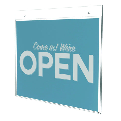 Deflecto Classic Image Wall Mount Sign Holder, Single-Sided, Horizontal, 11" x 8.5", Clear (68301 )