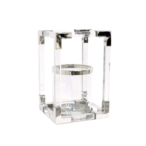 Pasargad Home Soren Stainless Steel & Lucite Lantern