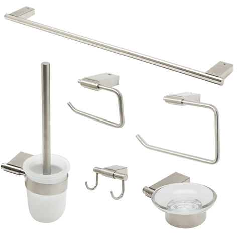 ALFI brand AB9515-BN Matching Bathroom Accessory Set (6 Piece), Brushed Nickel