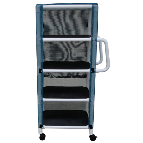 MJM International 325-4C Four Shelf Mini Cart with Cover, Royal Blue/Forest Green/Mauve