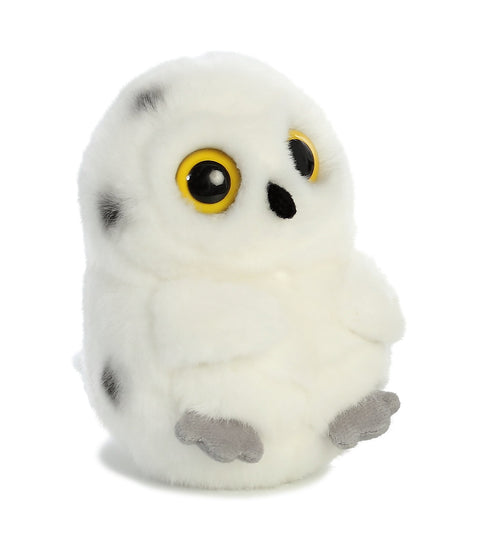 Aurora® Playful Rolly Pet™ Hoot Owl™ Stuffed Animal - Compact Size for On-the-Go Fun - for Adults, Kids, Birthdays, and Anniversaries - White 5 Inches