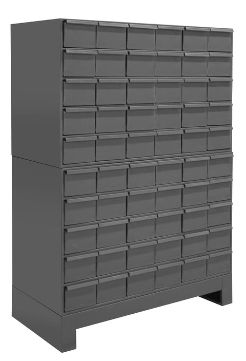 60 Drawers 17-3/4 Inch Deep Steel Construction For Small Part Storage Gray