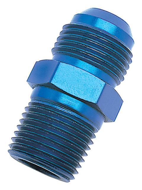 Edelbrock/Russell 660410 Blue Anodized Aluminum -3AN Flare to 1/8" Pipe Straight Adapter
