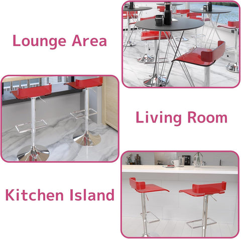 Acme Rania Swivel Adjustable Bar Stool in Red