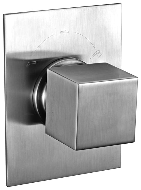 ALFI brand AB9209-BN Modern Square 3 Way Shower Diverter, Brushed Nickel