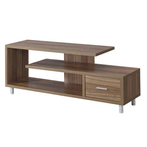 Convenience Concepts Seal II TV Stand 23.75" - 3-Tier Entertainment Center for TVs up to 65 Inches, Modern 1 Drawer TV Mount with Shelves for Living Room, Cappuccino
