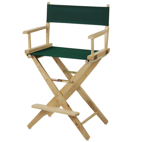 American Trails Extra-Wide Premium 24" Director's Chair Natural Frame with Hunter Green Canvas, Counter Height