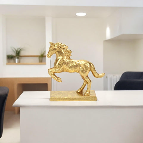 Cheungs Balik Golden Cast Iron Rearing Horse 6030GD