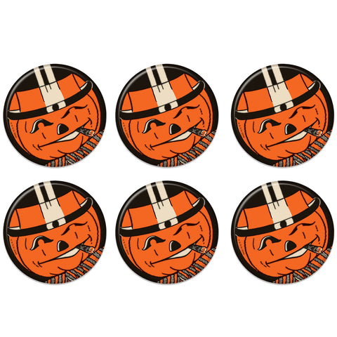 Beistle 6 Piece Vintage Halloween Decorations Jack O Lantern Party Supplies Pinback Buttons