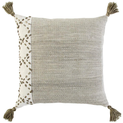 Rizzy Home Color Block 20" x 20" Poly Pillow with Poly Pet Cover Ivory/Taupe