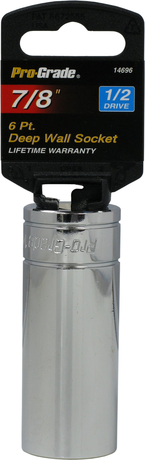Pro-Grade 14696 1/2-Inch Drive with 6 Point Deep 7/8-Inch Socket